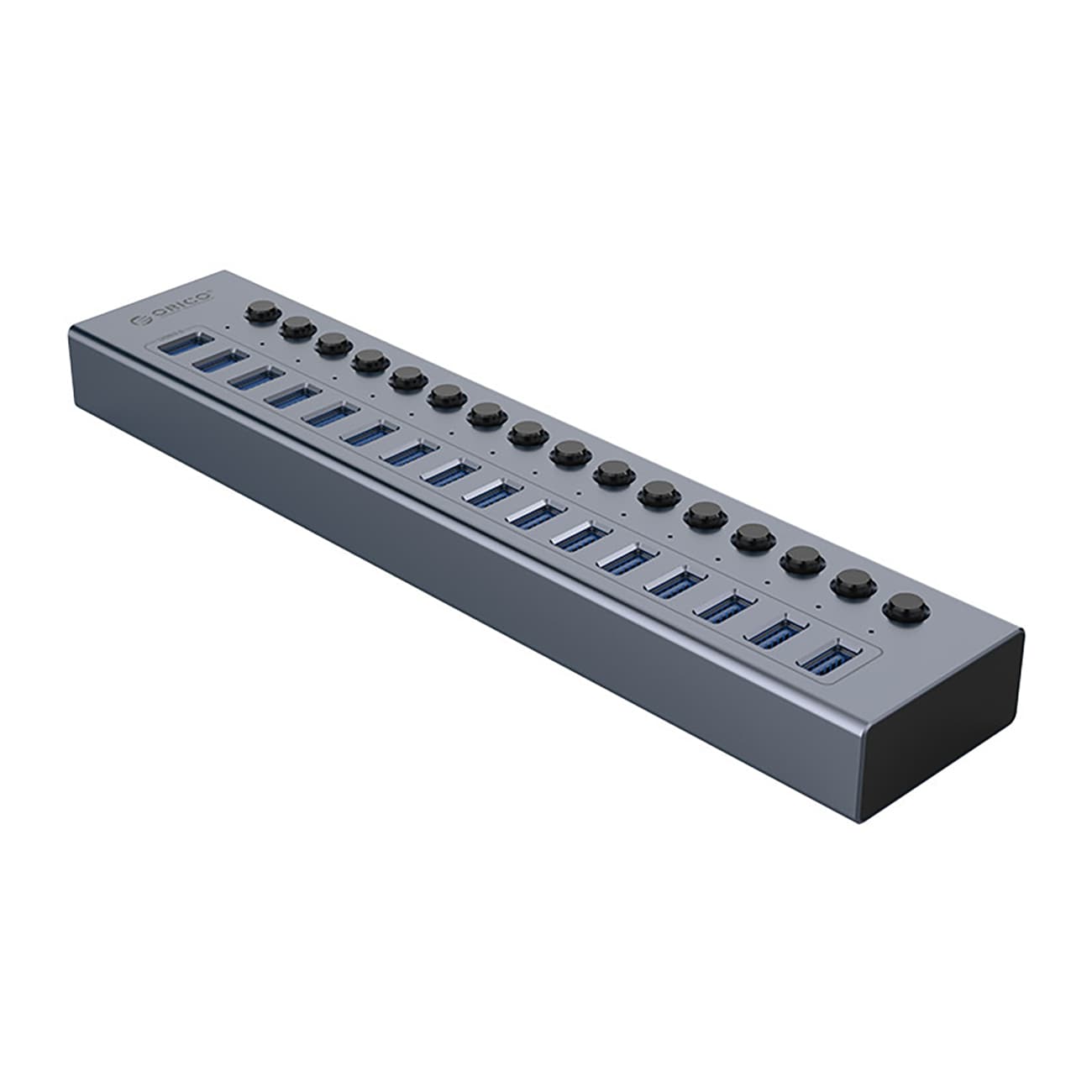 Orico BT2U3-16AB Hub 16x USB-A 3.0 med switches - grå