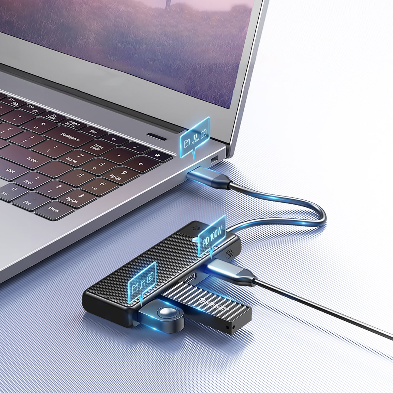Orico PAPW4A-C3 USB-A Hub Docking Station 4x USB-A 3.0 - Sort