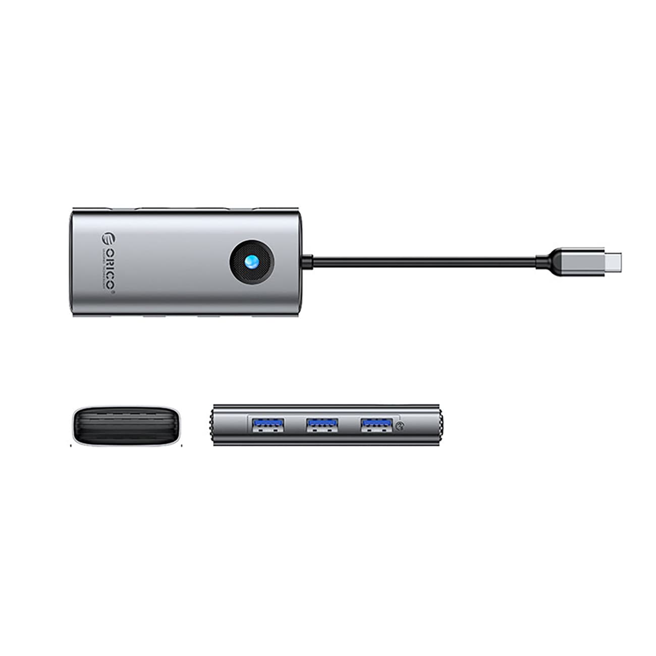 Orico PW11-6P USB-C Hub Docking Station 3x USB-A 3.0 + 1x USB-C 2.0 + 1x HDMI - Grå