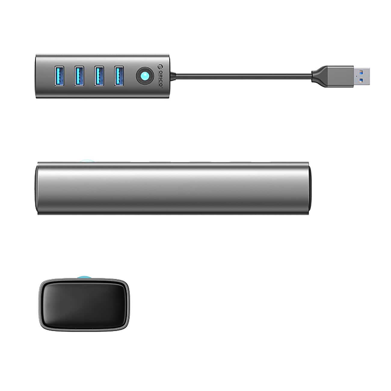 Hub Orico PDD4U-U3 4x USB-A 3.0 - grå