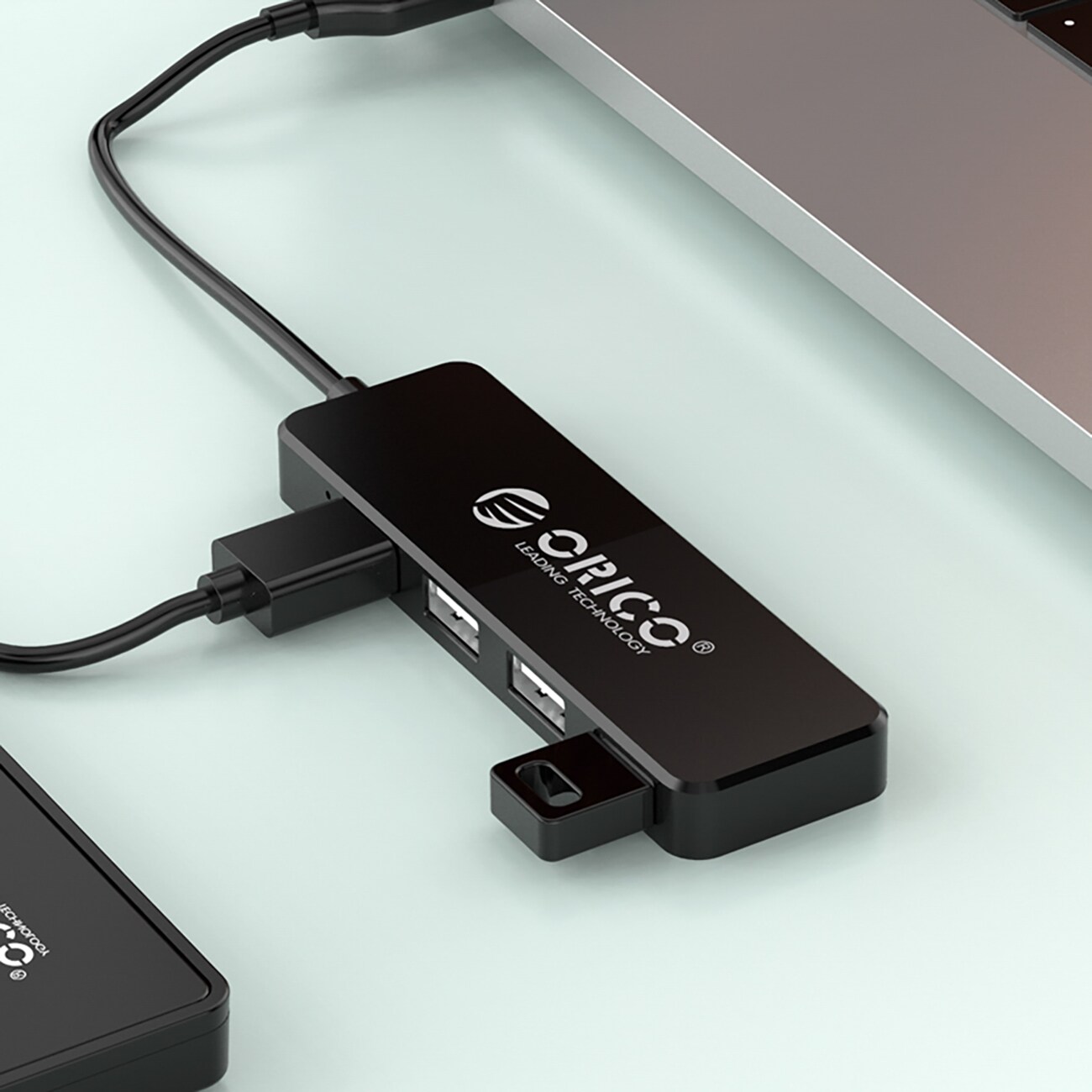 Orico FL01 USB-A Hub Docking Station 4x USB-A 2.0 - Sort