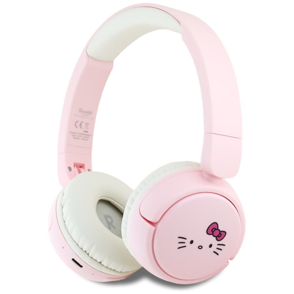Hello Kitty Face Logo Bluetooth On-Ear-hovedtelefoner - Pink