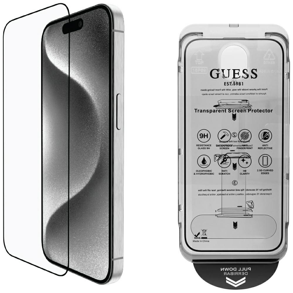 Guess BP Rhinestone 2in1 skærmbeskytter og kameralinse-sæt til iPhone 16 Pro Max - Guld