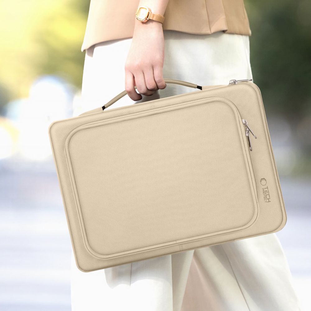 Tech-Protect Basic-taske til 15-16" bærbar computer - beige