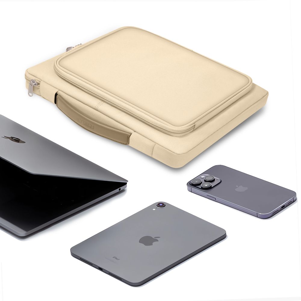 Tech-Protect Basic-taske til 15-16" bærbar computer - beige