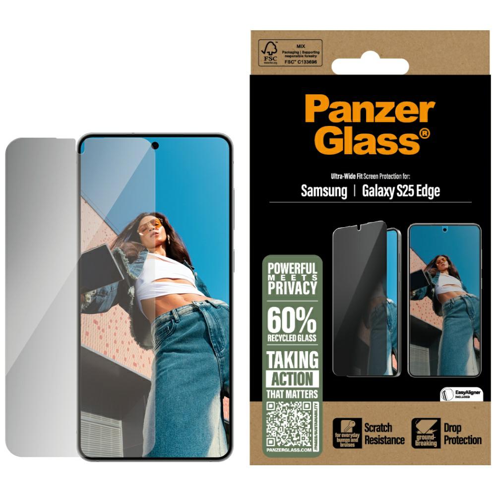 PanzerGlass Ultra-wide Fit Privacy Glass til Samsung Galaxy S25 Edge - Klar