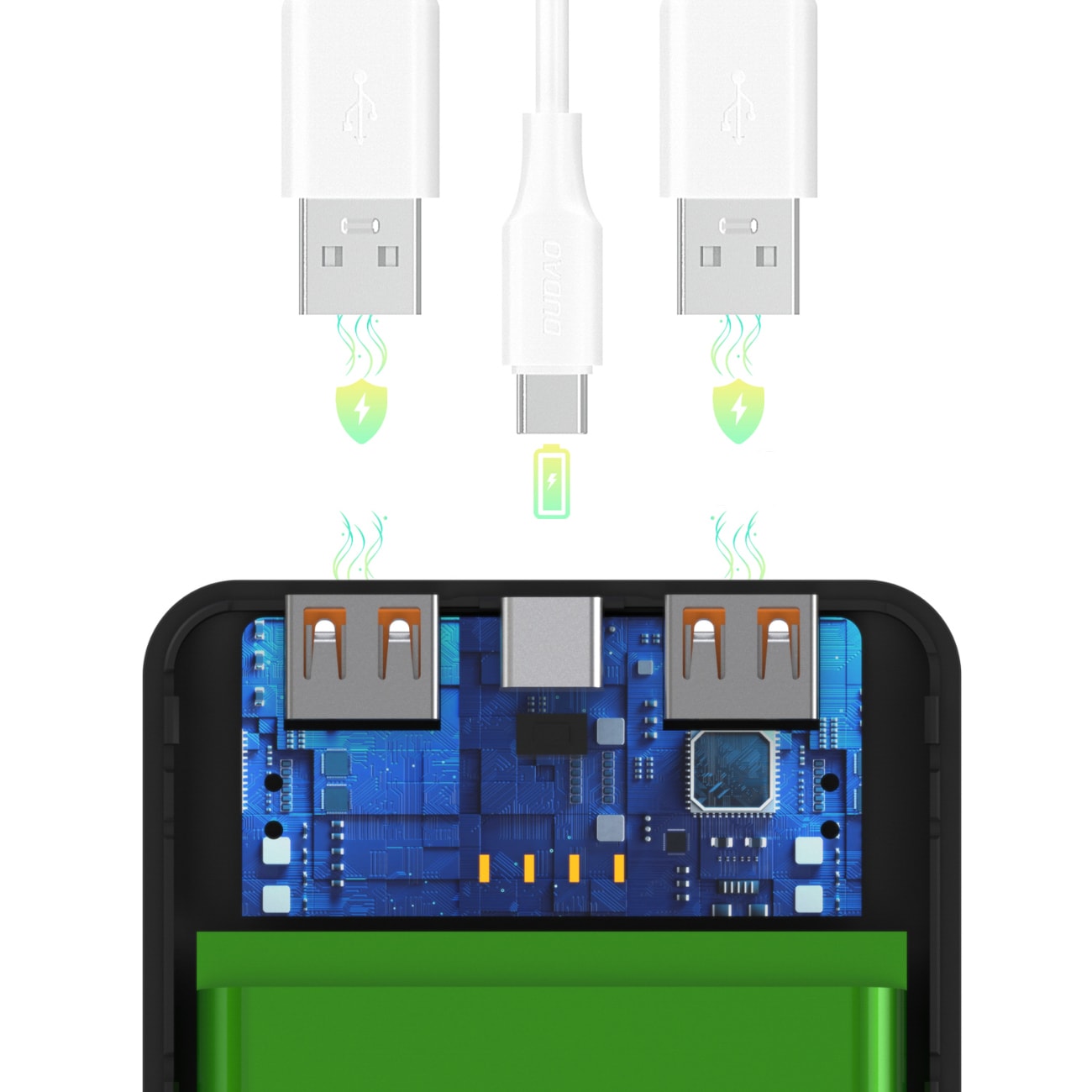 Wozinsky Wpower WPBBK-2 10000mAh Power Bank - Sort