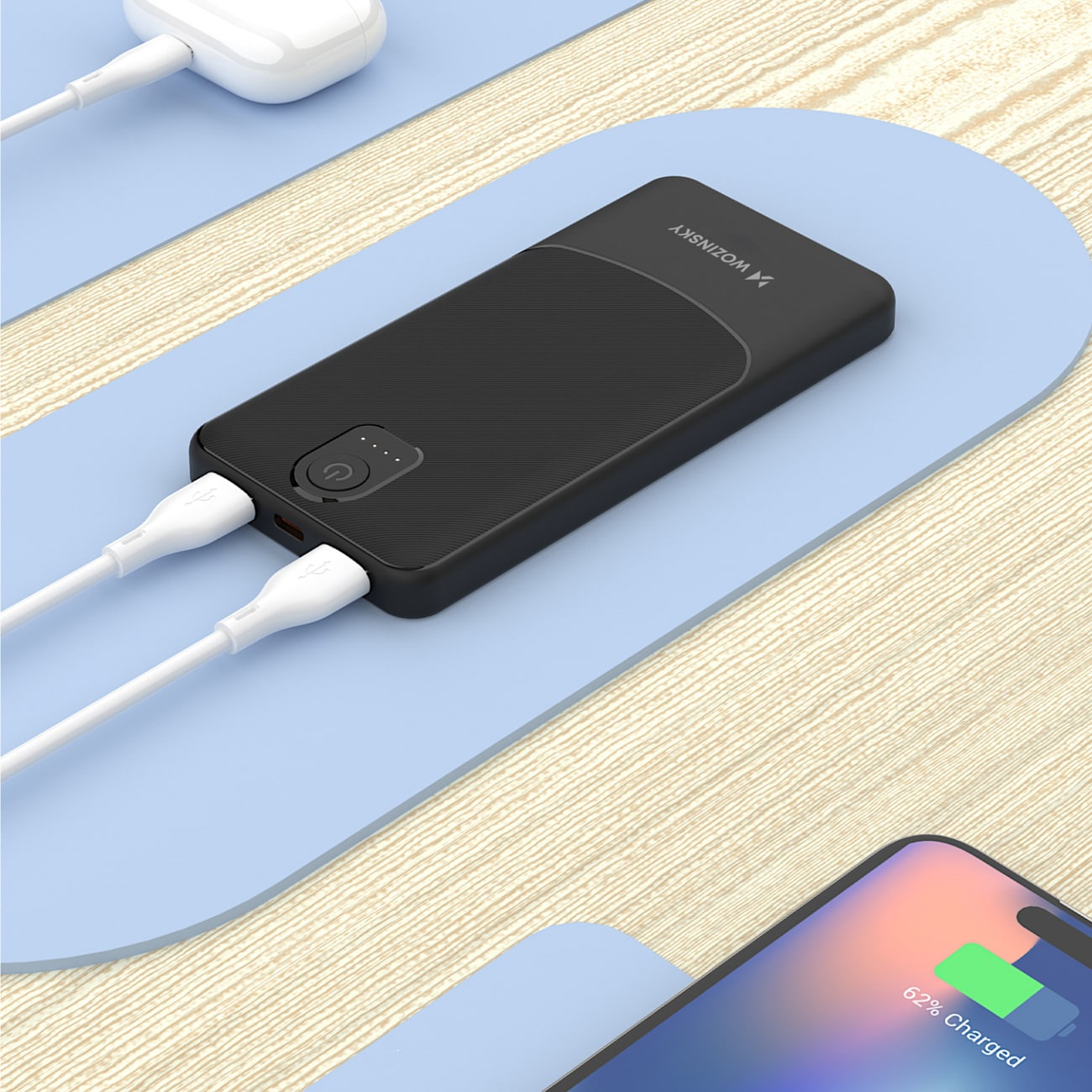 Wozinsky Wpower WPBBK-2 10000mAh Power Bank - Sort