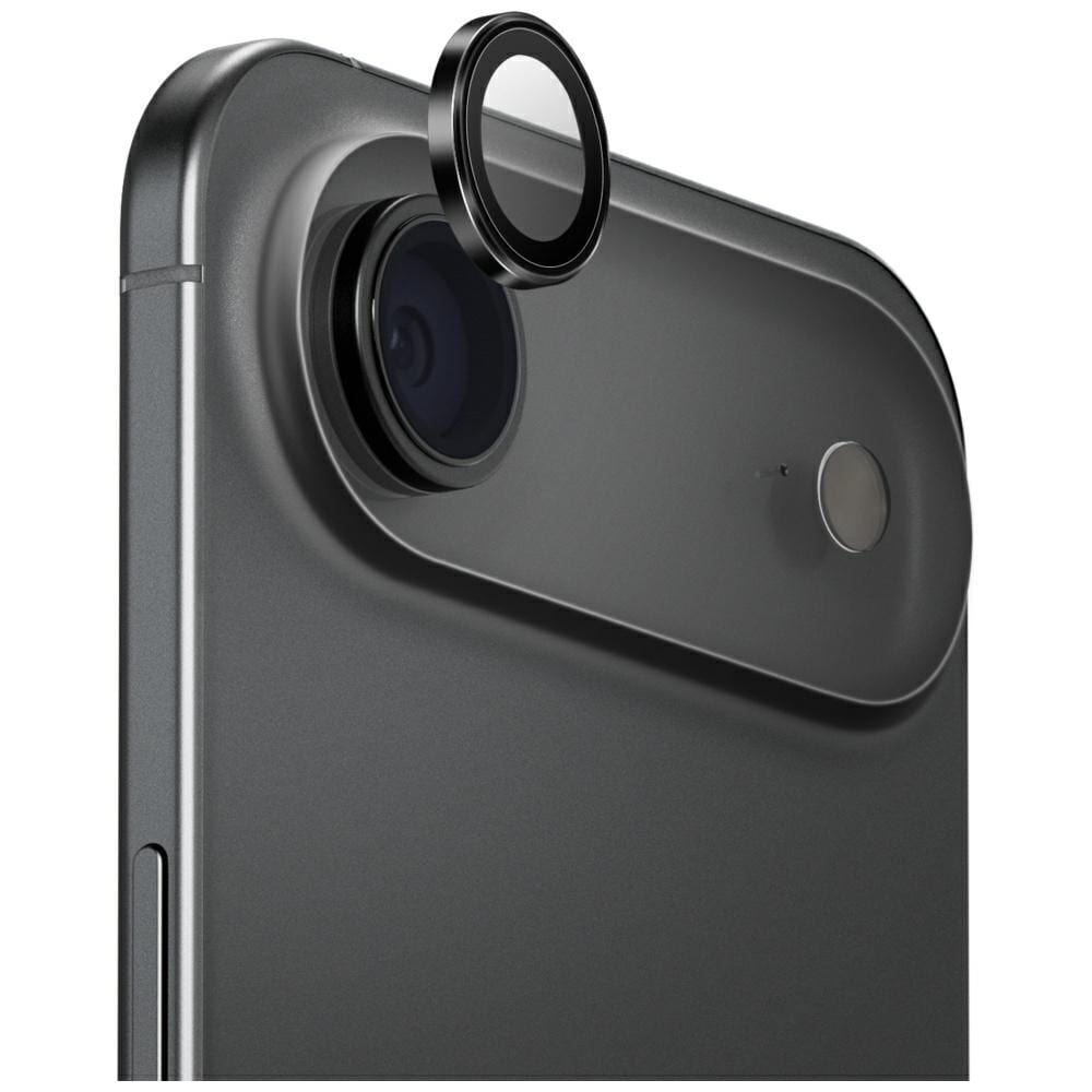 Uniq Optix Aluminum Camera Lens Protector til iPhone 17 Air med applikator - Sort