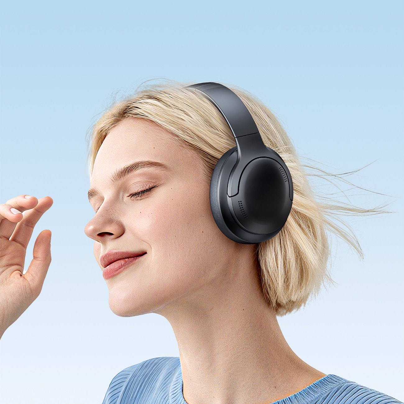 Baseus Bass BH1 Lite Trådløse On-Ear Bluetooth 6.0-hovedtelefoner - Sort