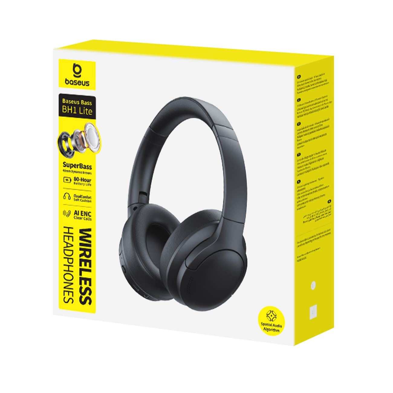 Baseus Bass BH1 Lite Trådløse On-Ear Bluetooth 6.0-hovedtelefoner - Sort