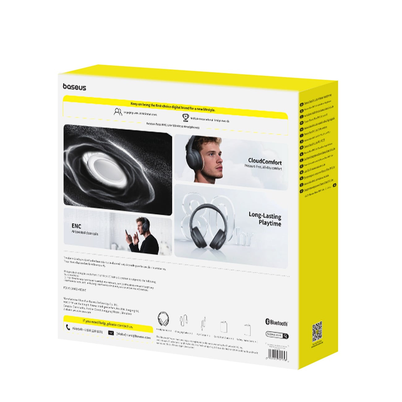 Baseus Bass BH1 Lite Trådløse On-Ear Bluetooth 6.0-hovedtelefoner - Sort