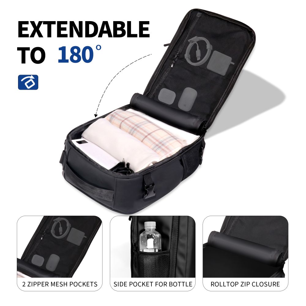 Tech-Protect Defender S50-rygsæk til Ryanair & Wizzar, 20L bærbar computer - Sort