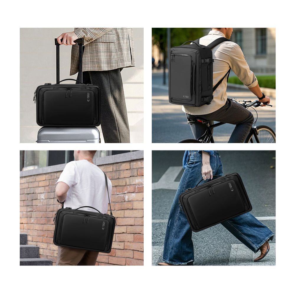 Tech-Protect Defender S50-rygsæk til Ryanair & Wizzar, 20L bærbar computer - Sort
