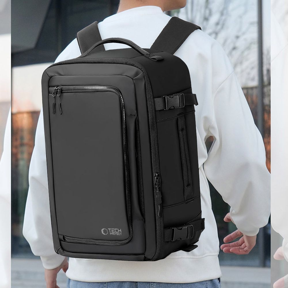 Tech-Protect Defender S50-rygsæk til Ryanair & Wizzar, 20L bærbar computer - Sort