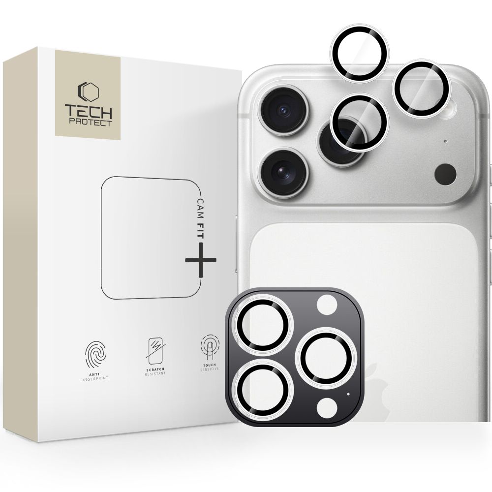 Tech-Protect Camring Fit+ kameraovertræk til iPhone 14-17 Pro/Max - Sølv