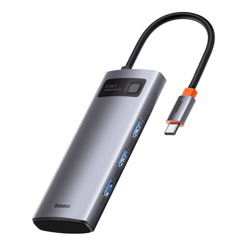 Baseus Metal Gleam 5-in-1 Multifunctional USB Type C HUB - 100W PD/4K HDMI/3x USB 3.2 (CAHUB-CX0G)
