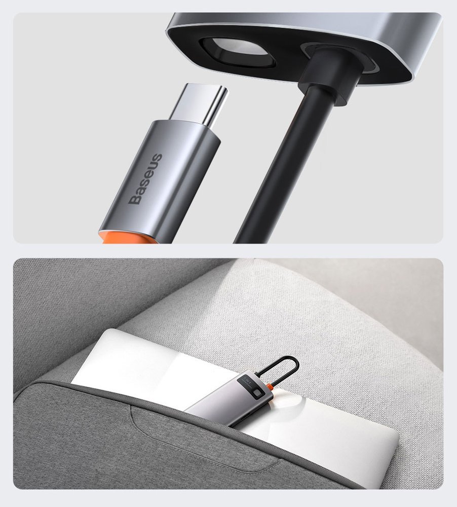 Baseus Metal Gleam 5-in-1 Multifunctional USB Type C HUB - 100W PD/4K HDMI/3x USB 3.2 (CAHUB-CX0G)