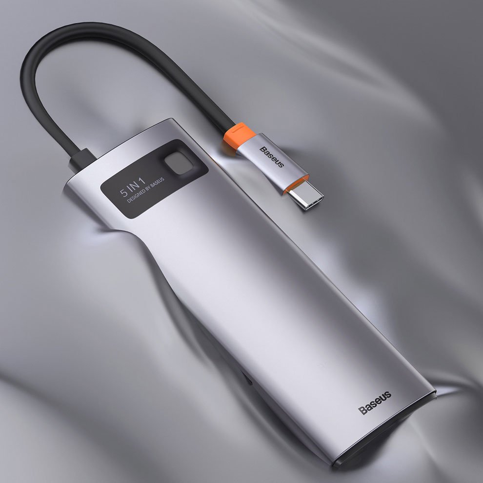 Baseus Metal Gleam 5-in-1 Multifunctional USB Type C HUB - 100W PD/4K HDMI/3x USB 3.2 (CAHUB-CX0G)