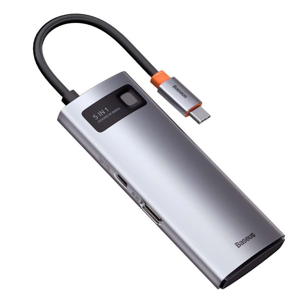 Baseus Metal Gleam 5-in-1 Multifunctional USB Type C HUB - 100W PD/4K HDMI/3x USB 3.2 (CAHUB-CX0G)