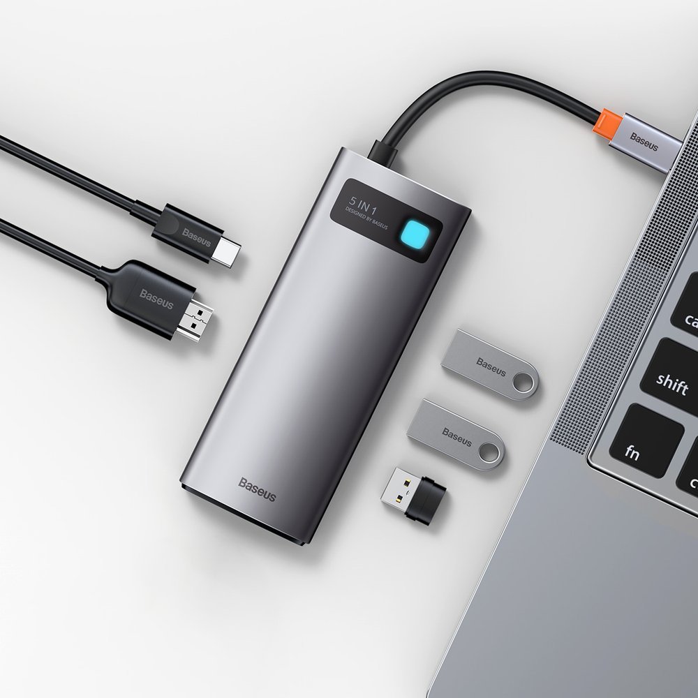 Baseus Metal Gleam 5-in-1 Multifunctional USB Type C HUB - 100W PD/4K HDMI/3x USB 3.2 (CAHUB-CX0G)