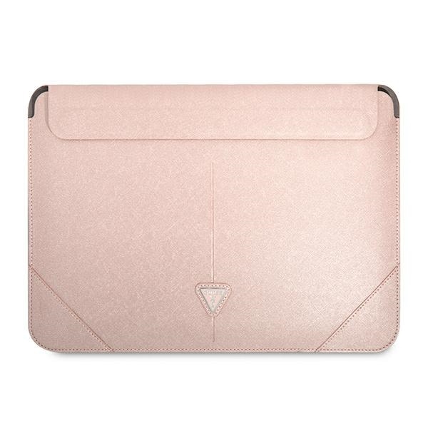 Guess Saffiano Triangle Logo-taske til en 14" bærbar computer - pink