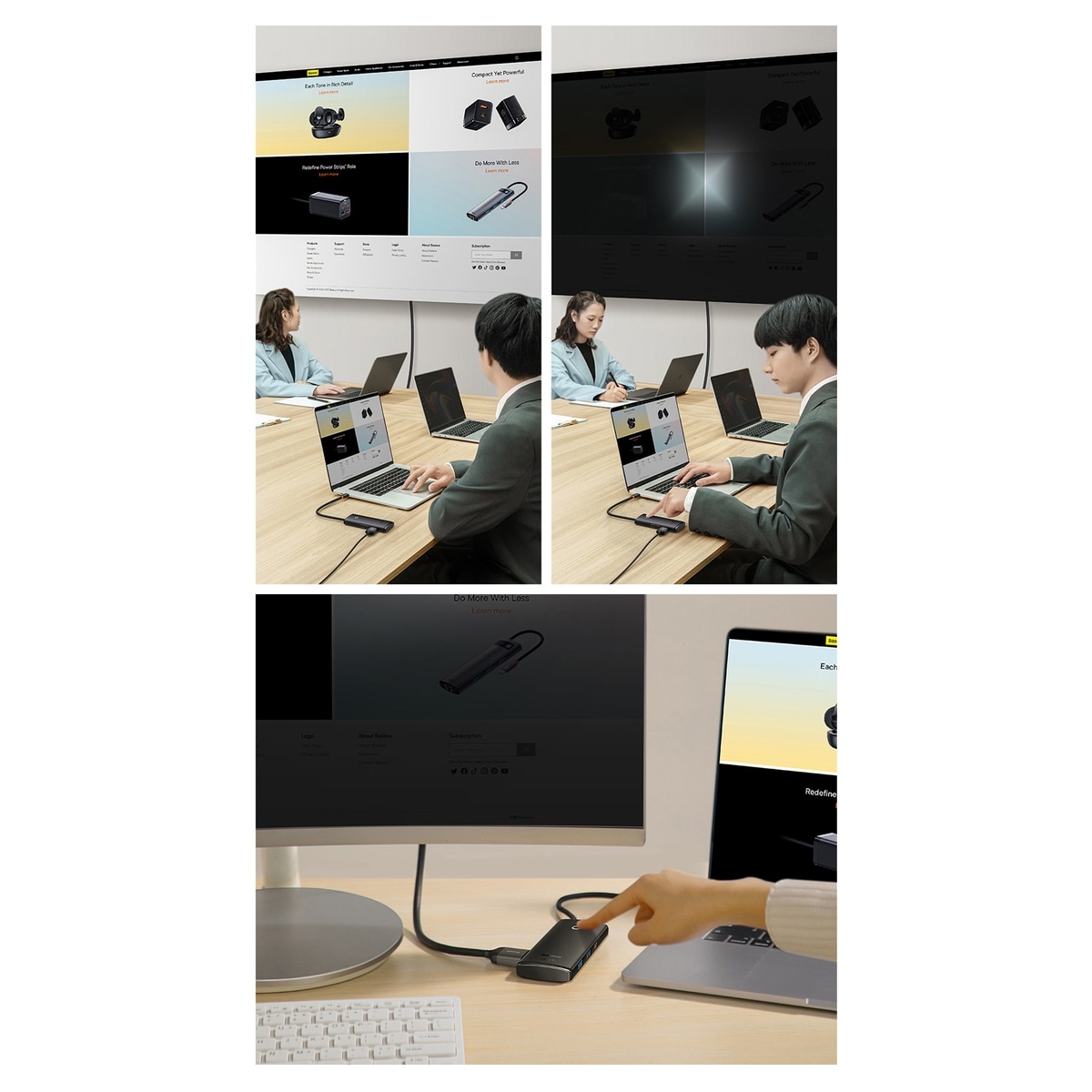 Baseus Lite Series USB Type C Hub - 2x USB 3.0, USB Type C, HDMI 1.4, SD/TF OTG, Black (WKQX050001)