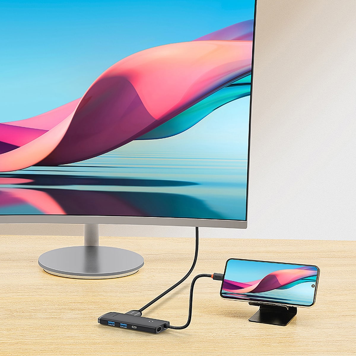 Baseus Lite Series USB Type C Hub - 2x USB 3.0, USB Type C, HDMI 1.4, SD/TF OTG, Black (WKQX050001)