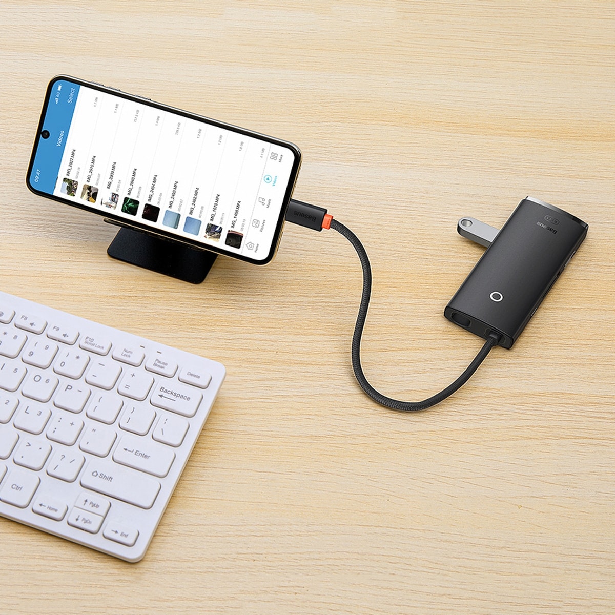 Baseus Lite Series USB Type C Hub - 2x USB 3.0, USB Type C, HDMI 1.4, SD/TF OTG, Black (WKQX050001)