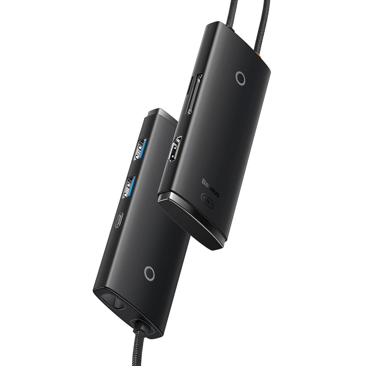 Baseus Lite Series USB Type C Hub - 2x USB 3.0, USB Type C, HDMI 1.4, SD/TF OTG, Black (WKQX050001)