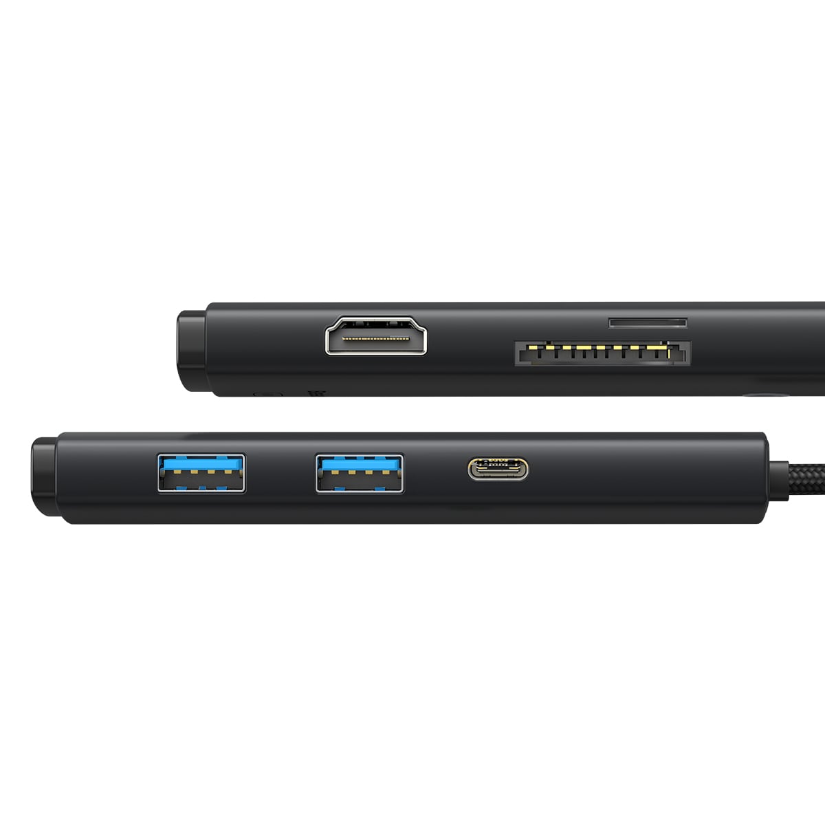 Baseus Lite Series USB Type C Hub - 2x USB 3.0, USB Type C, HDMI 1.4, SD/TF OTG, Black (WKQX050001)