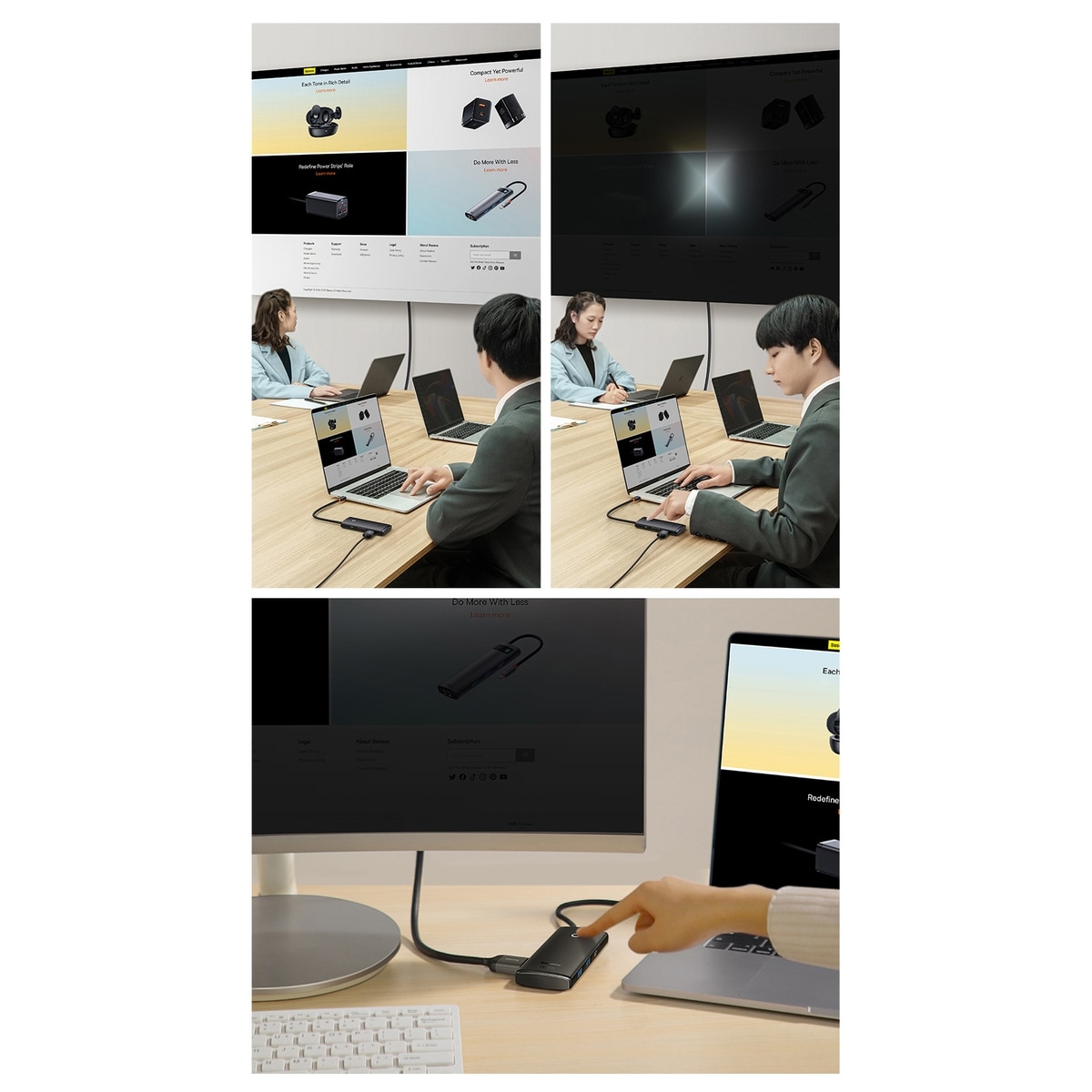 Baseus Lite Series Multifuntion Hub USB Type C - 2x USB 3.0/USB Type C PD/HDMI/SD/TF Black