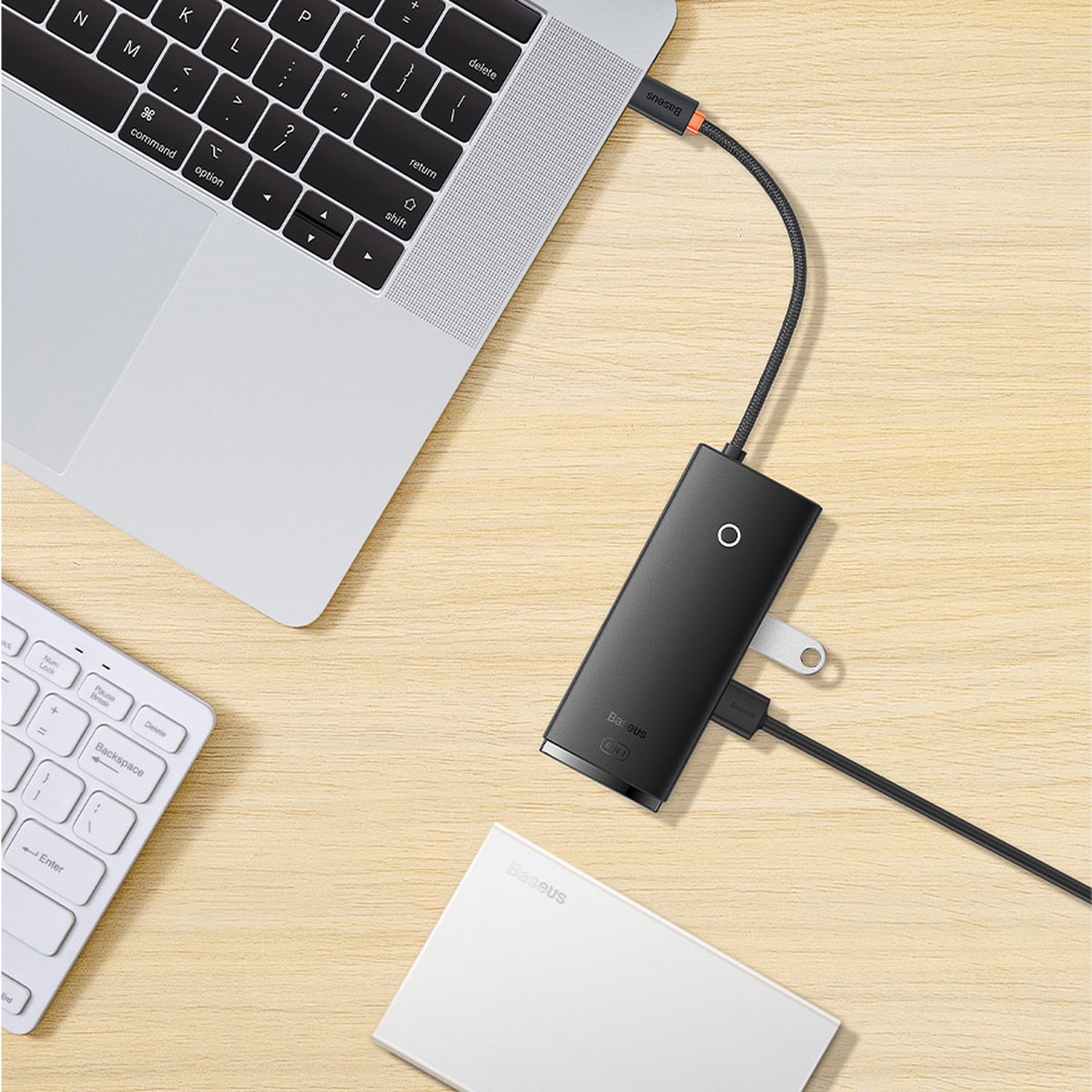 Baseus Lite Series Multifuntion Hub USB Type C - 2x USB 3.0/USB Type C PD/HDMI/SD/TF Black