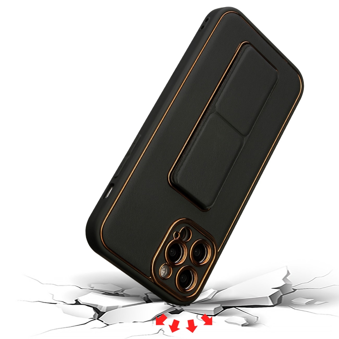Nyt Kickstand-etui til iPhone 12 Pro med stativ lilla