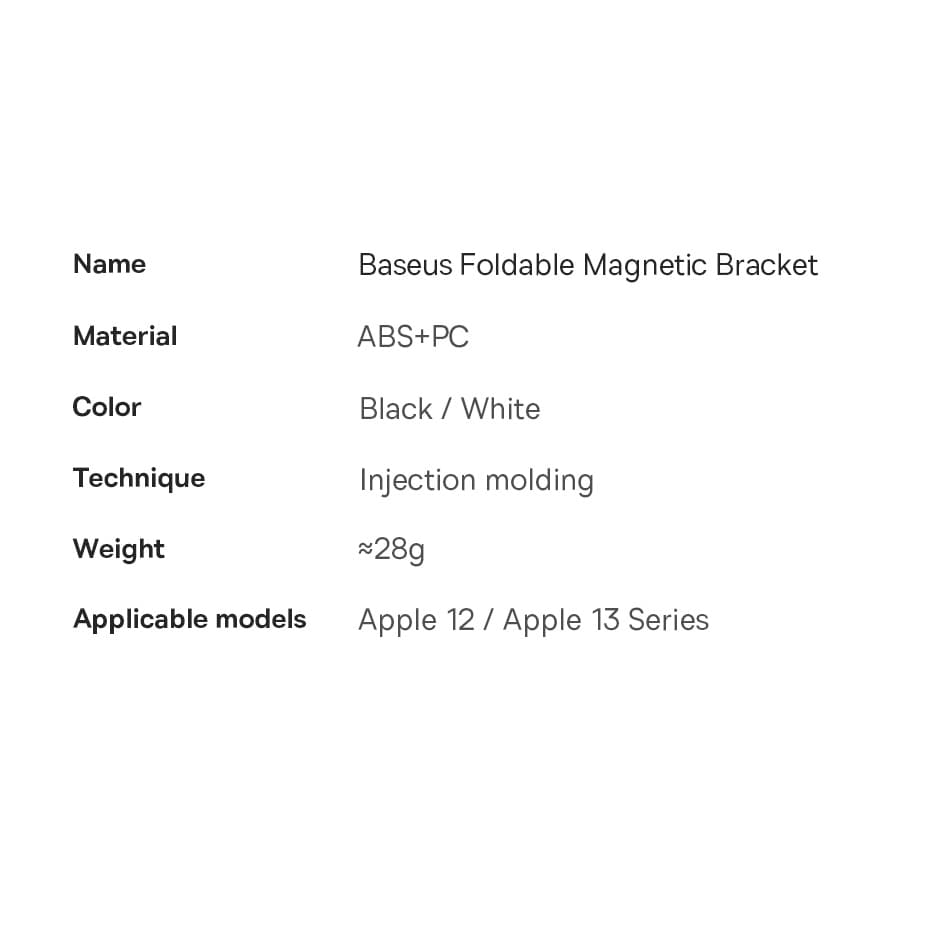 Baseus sammenklappeligt stativ med magnetisk holder hvid (LUXZ010002)