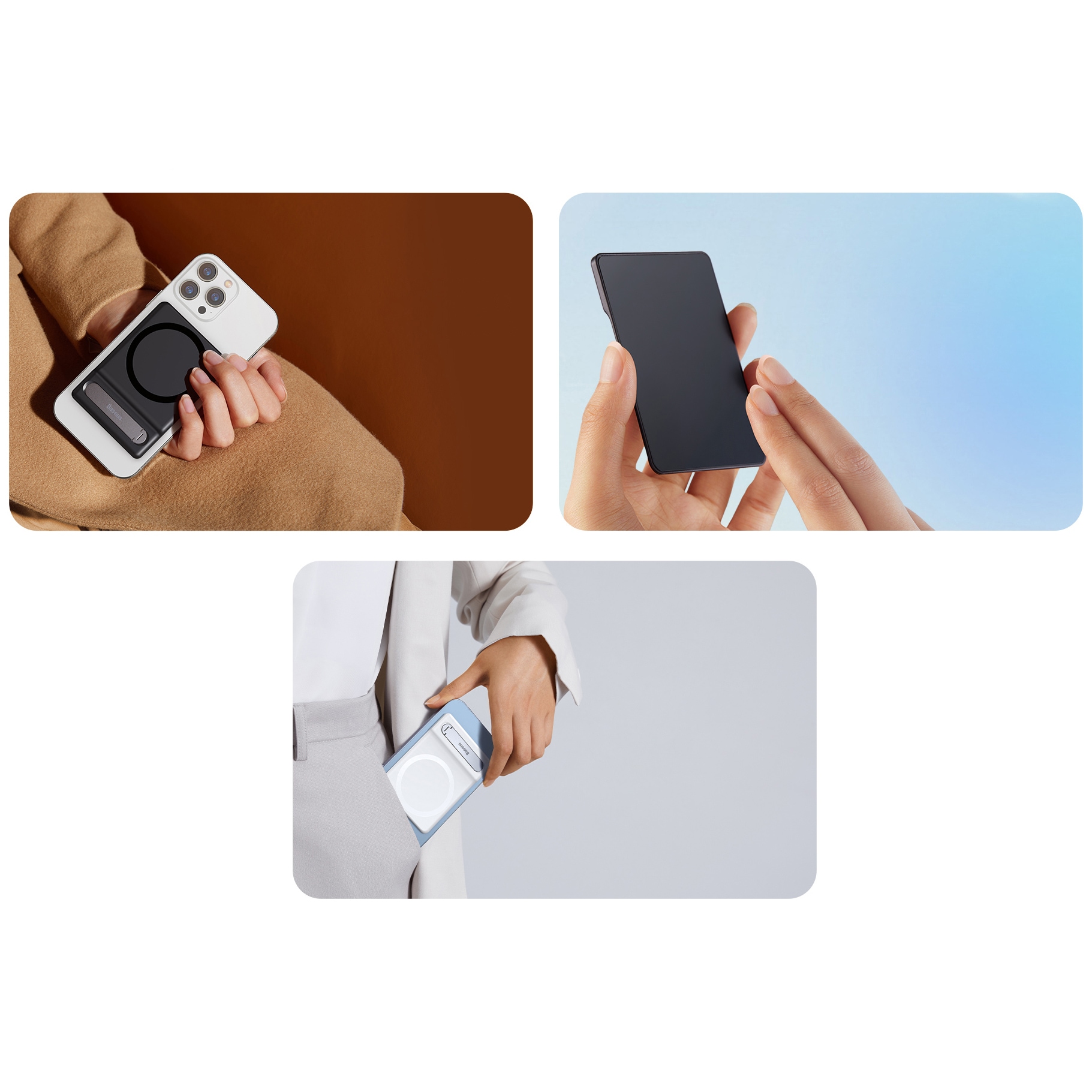Baseus sammenklappeligt stativ med magnetisk holder hvid (LUXZ010002)