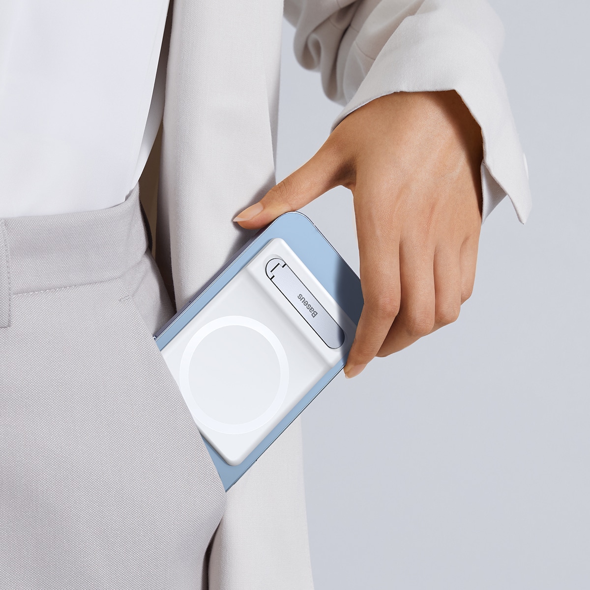 Baseus sammenklappeligt stativ med magnetisk holder hvid (LUXZ010002)