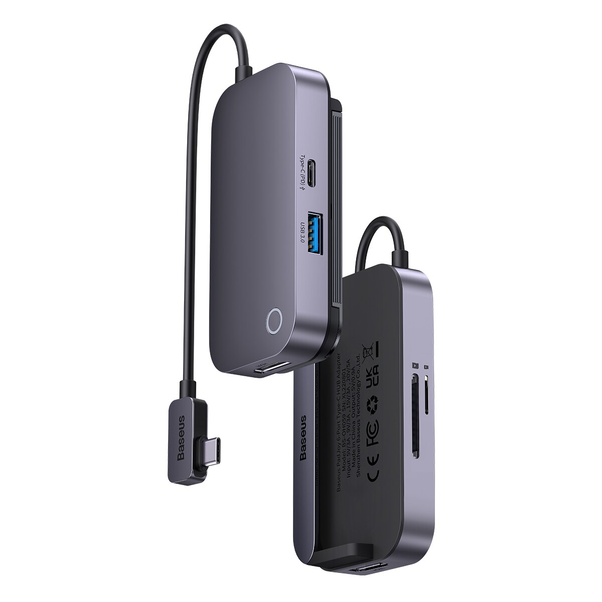 Baseus PadJoy universal 6in1 USB-C USB-C HUB til tablet/smartphone - mørkegrå