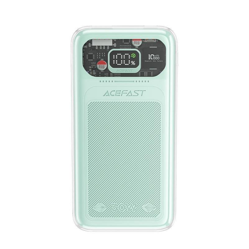 Acefast powerbank 10000mAh Sparkling Series hurtigopladning 30W grøn (M1)