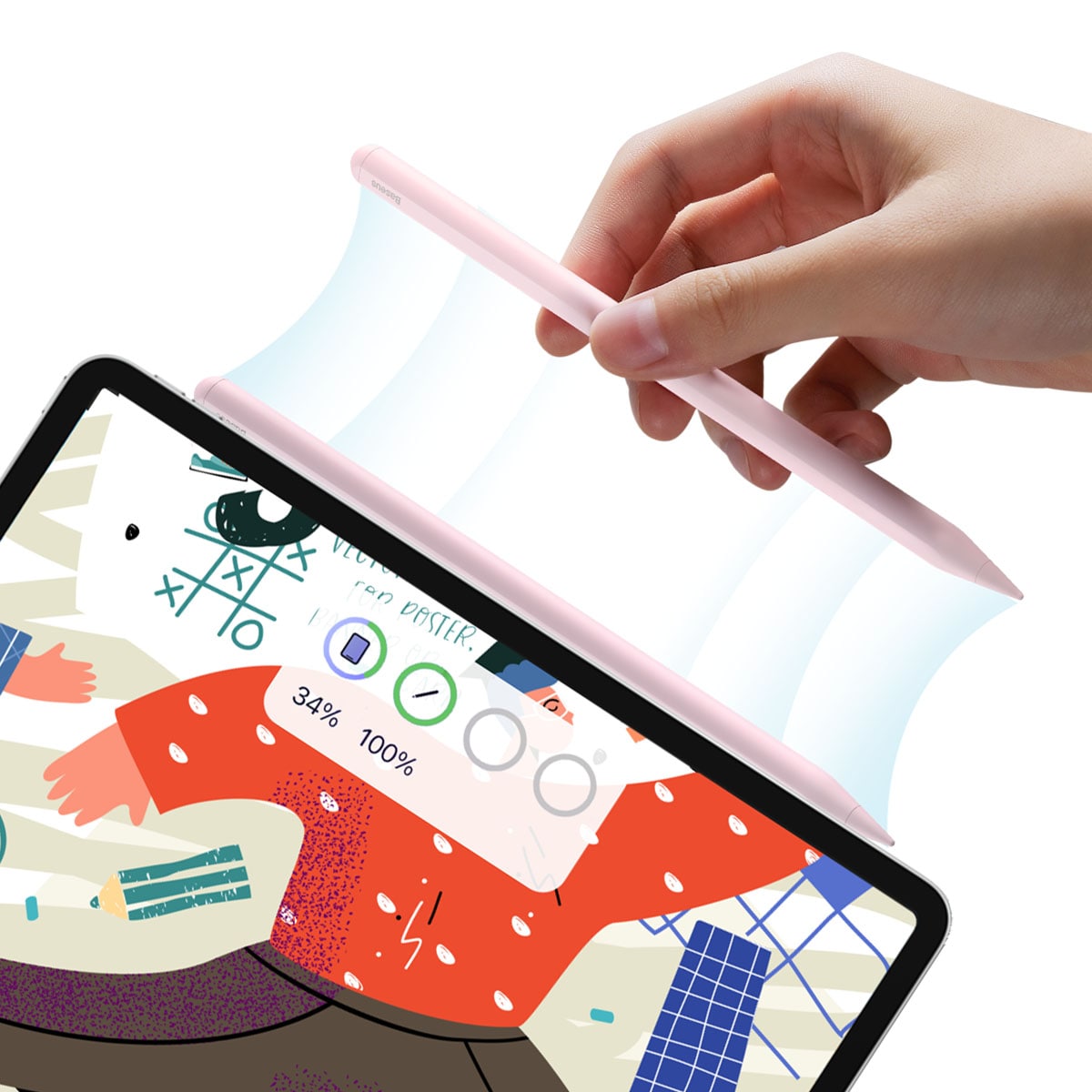 Aktiv stylus-pen til iPad Baseus Smooth Writing 2 SXBC060104 - pink