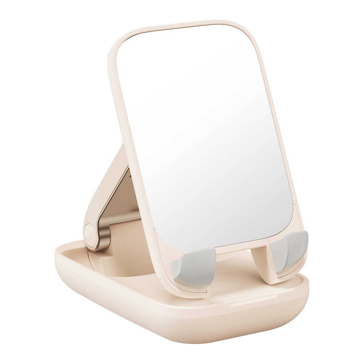 Justerbart telefonstativ med spejl Baseus Seashell Series - beige