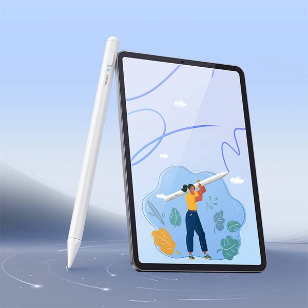 Baseus Smooth Writing 2 stylus med LED-indikator - hvid