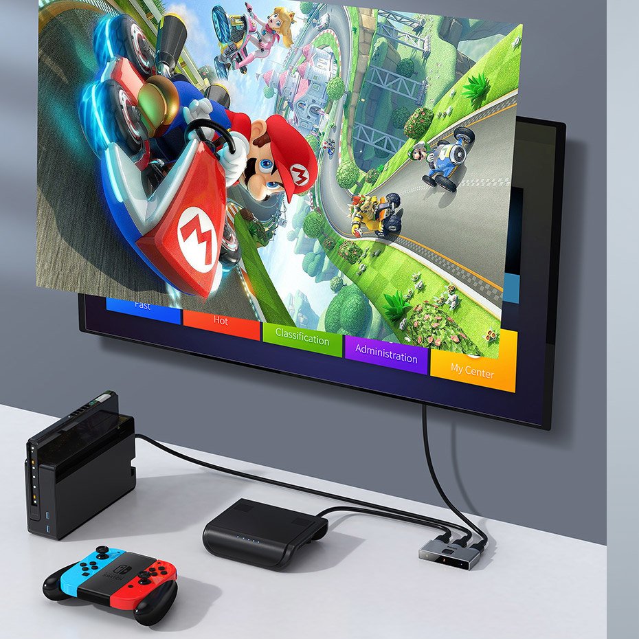 Baseus tovejs switch splitter switcher HDMI - 2x HDMI 4K / 30 Hz grå (CAHUB-BC0G)