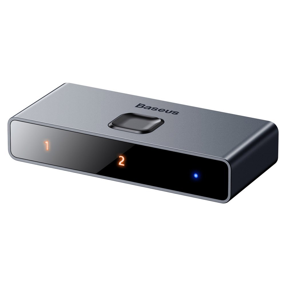 Baseus tovejs switch splitter switcher HDMI - 2x HDMI 4K / 30 Hz grå (CAHUB-BC0G)