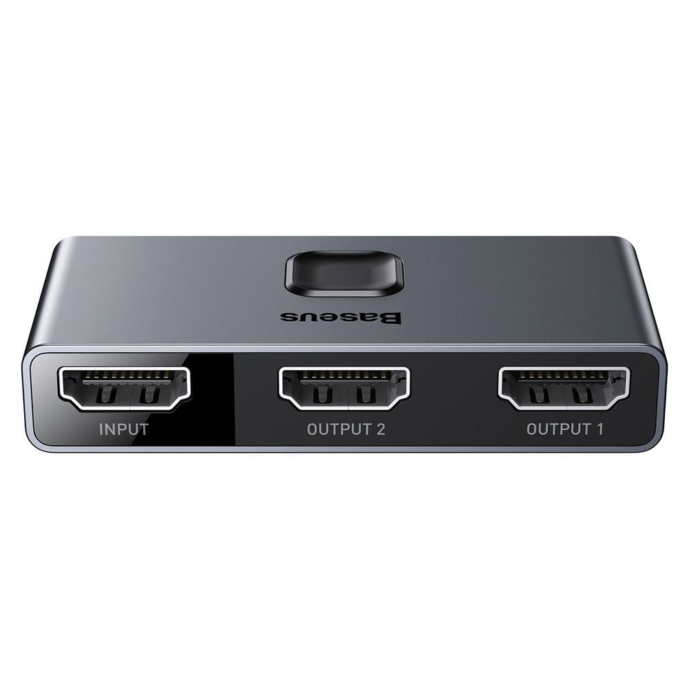 Baseus tovejs switch splitter switcher HDMI - 2x HDMI 4K / 30 Hz grå (CAHUB-BC0G)