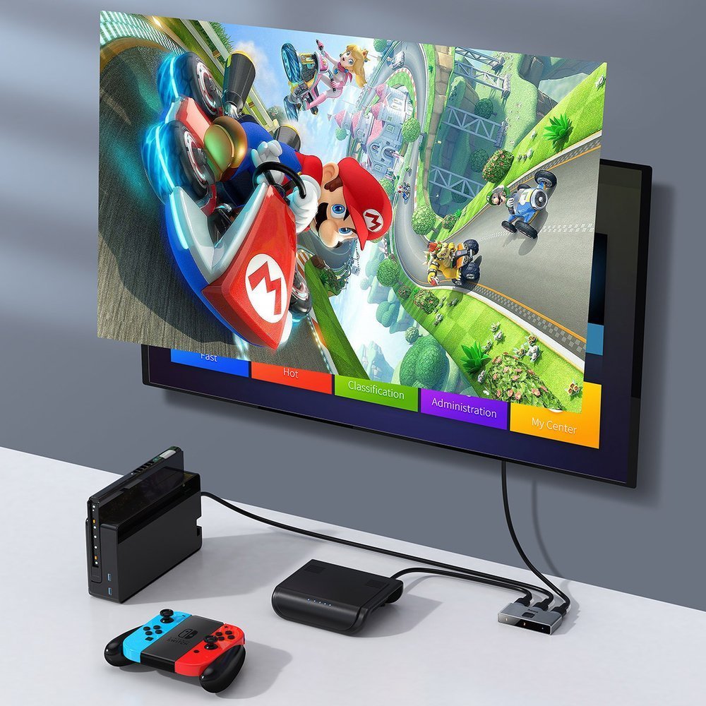 Baseus tovejs switch splitter switcher HDMI - 2x HDMI 4K / 30 Hz grå (CAHUB-BC0G)