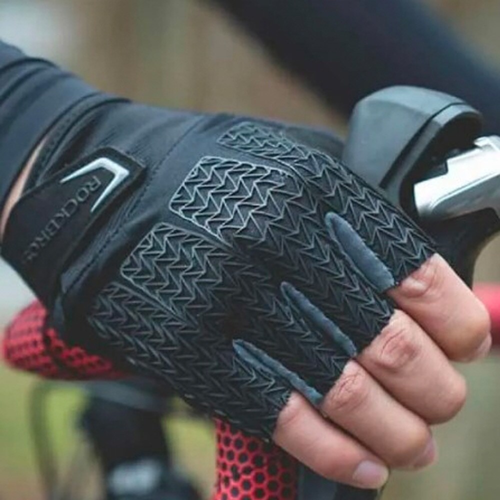 Rockbros S169BGR XL cykelhandsker med gel-indsatser - grå