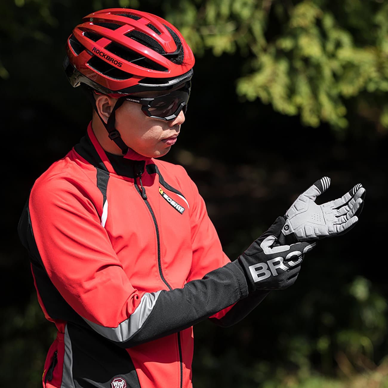 Rockbros cykelhandsker, isolerede, lange, str: XXL - sort og grå