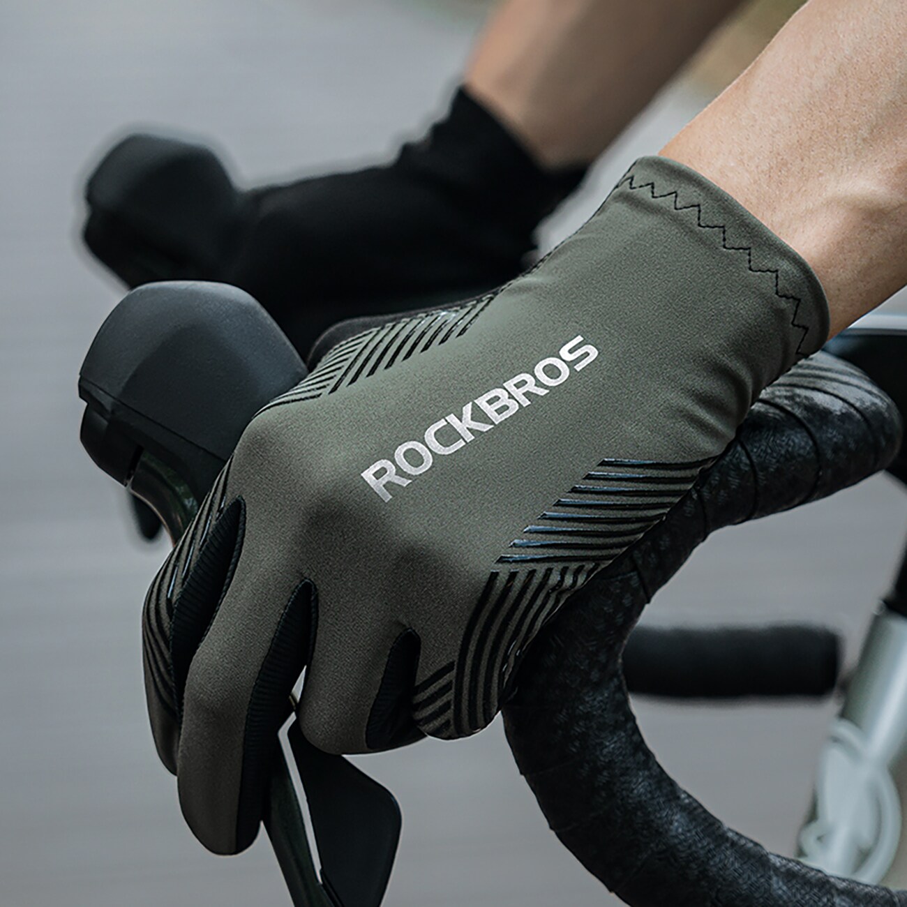 Rockbros cykelhandsker forår/sommer/efterår, hele, str: XXL - grøn