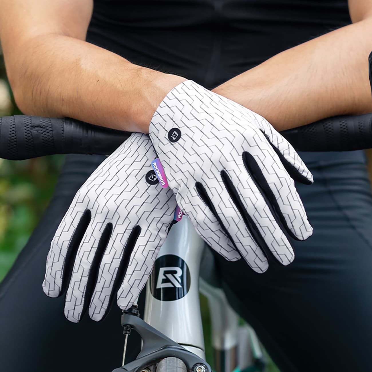 Rockbros MTB cykelhandsker str: XL - hvid og sort
